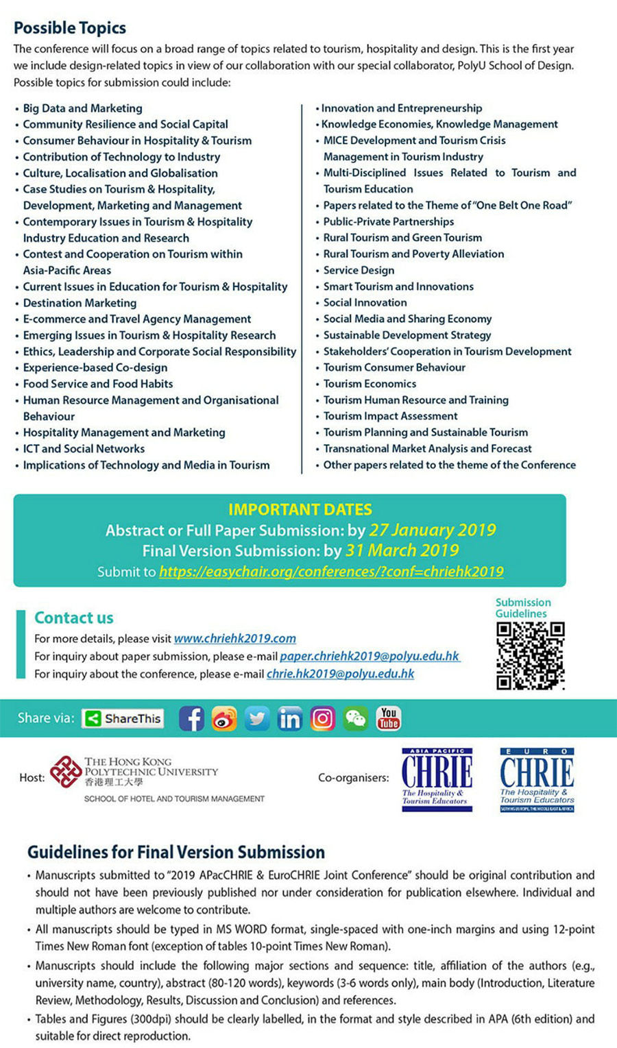 Call for Papers 2019